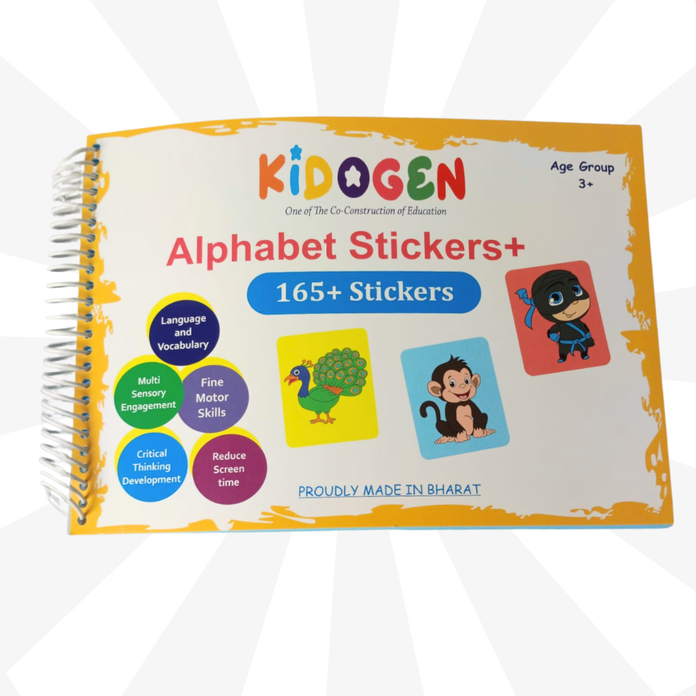Alphabet Stickers Book | 165+ Stickers | Learn A–Z with 5 Words per Alphabet 