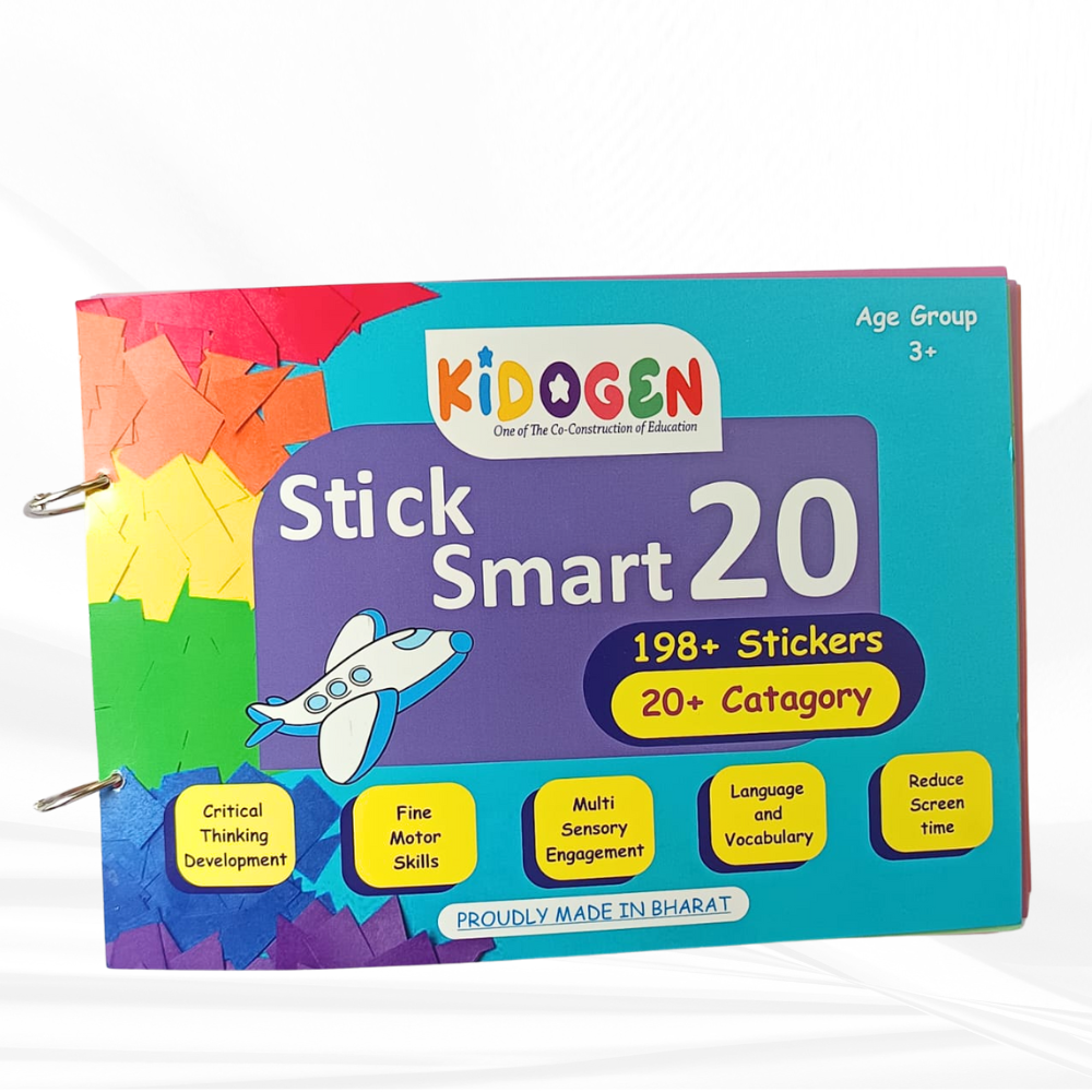 Stick Smart 20 – Reusable Sticker Activity Book | 198+ Stickers | 20 Learning Topics 